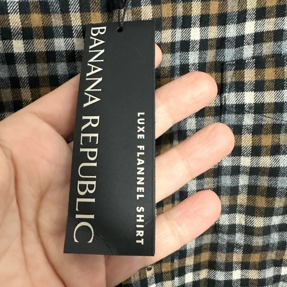 Banana Republic Untucked Flannel Shirt Organic Cotton